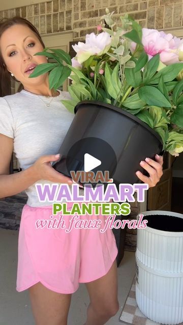 Plant Ideas For Front Of House, Plants On Porch Ideas, Plant Fillers For Pots, Best Faux Plants For Front Porch, Outdoor Porch Plant Ideas, Patio Decorating Ideas Plants, Diy Giant Planter, Pots In Flower Beds Landscaping, Fake Plants In Flower Bed