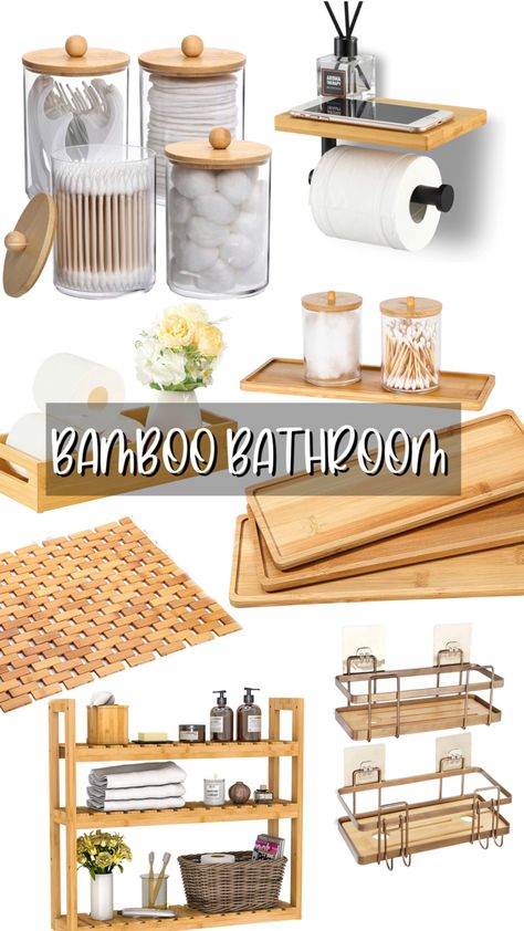 Decor #decor #bamboo #bathroom #bathroomideas Bamboo Diy Decor, Bamboo Decor Bathroom, Spa Like Bathroom Decor Ideas, Bamboo Inspired Bathroom, Bamboo Bathroom Shelf, White And Bamboo Bathroom, Bathroom Like Spa, Bamboo House Decor, Bathroom Decor Bamboo