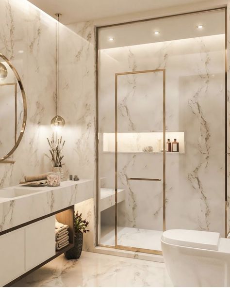 Bathroom Design Small Modern, Bilik Air, Bathroom Decor Luxury, Washroom Design, Bathroom Design Decor, Bathroom Inspiration Decor, Bathroom Design Luxury, Elegant Bathroom, Shower Remodel