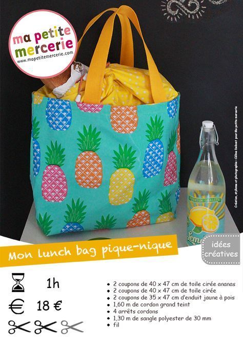 Tuto lunch bag pour pique-nique Plus Diy Lunch Bag, Diy Lunch, Baby Dress Tutorials, Sac Lunch, Bag Essentials, Couture Sewing, Bags Tutorial, Diy Couture, Sewing Gifts