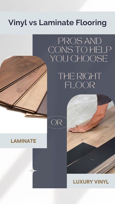 If you’re looking for attractive, cost-effective flooring options that will stand the test of time, the two types of flooring that really stand out are vinyl and laminate floors. Vinyl and laminate flooring actually have a lot in common! Both floor types can be installed yourself, they hold up well, and they even look pretty similar at a glance. But if you’re stuck on which option is better, knowing the pros and cons of vinyl and laminate floors can help you make an informed decision. Built In Media Center, Diy Home Upgrades, Floor Types, Pergo Flooring, Diy Entertainment, Modern Rustic Living Room, Laminate Floors, Diy Porch, Best Flooring