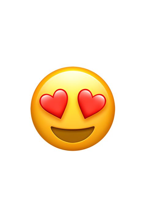 The 😍 Smiling Face With Heart-Eyes emoji depicts a yellow face with a big smile and two hearts as eyes. The eyes are shaped like hearts and are colored red. The smile is wide and the cheeks are slightly blushed. The eyebrows are raised and the mouth is open. The overall expression is one of extreme happiness and admiration. Heart Face Emoji, Teeth Emoji, Blushing Emoji, Iphone Png, Phone Emoji, Apple Emojis, Emoji Stickers Iphone, Ios Emoji, Whatsapp Wallpaper Cute