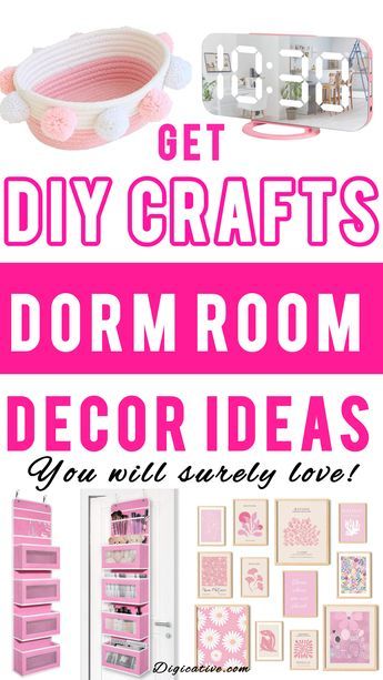 Feminine Dorm Room, Pink Office Walls, Hot Pink Bedroom Decor, Pink Dorm Decor, Dorm Room Decor Diy, Dorm Crafts, Pink Dorm Room Decor, Hot Pink Bedrooms, Dorm Room Decorations