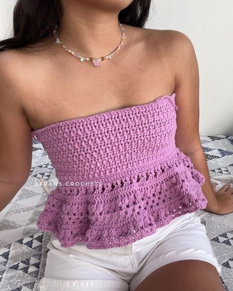 Modern Haken, Crochet Project Free, Crochet Tube Top, Crochet Top Outfit, Mode Crochet, Crochet Bralette, Crochet Business, Crochet Fashion Patterns, Crochet Crop