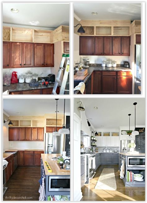 Add Cabinets, Kitchen Renovation Diy Ideas, Above Kitchen Cabinets, Above Cabinets, Door Paint, Kitchen Design Diy, Diy Kitchen Renovation, Diy Kitchen Remodel, Diy Kitchen Decor