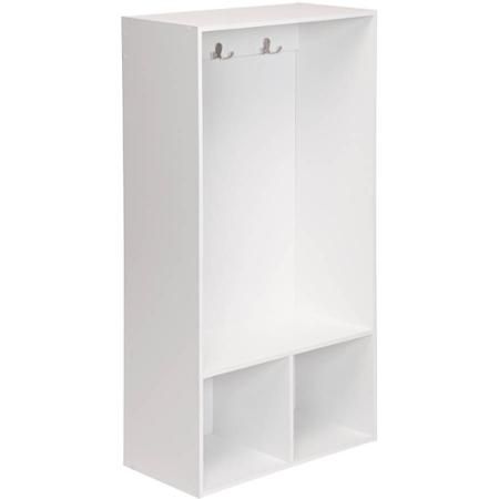 School Bag Storage, Wood Lockers, Cube Storage Shelves, Mudroom Lockers, Storage Locker, Mud Room Storage, White Storage, Closet Accessories, Storage Hacks