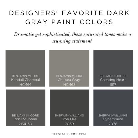 Steel Gray Paint Color, Best Medium Grey Paint Colors, Dark Grey House Exterior Charcoal Paint Colors, Exterior Charcoal Gray Paint, Graphite By Benjamin Moore, Behr Barnwood Gray Paint, Darkest Gray Paint Color, Muddy Gray Paint Color, Gauntlet Gray Vs Kendall Charcoal