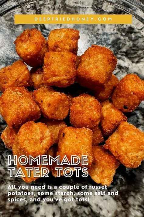 Homemade Tater Tots Recipes, Diy Tater Tots Homemade, Homemade Tater Tots, Tater Tot Recipes, Fried Steak Recipes, Bistro Menu, Frozen Hashbrowns, Tator Tots, Potato Pasta