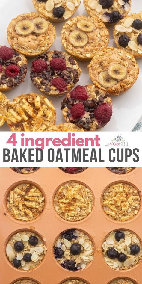 Non Refrigerated Breakfast Ideas, On The Road Lunch Ideas, Harvest Pancakes, Premade Breakfast Ideas, Baked Oat Cups, Healthy Breakfast Bars, Oat Bake, School Breakfast Ideas, Ideas Healthy Breakfast