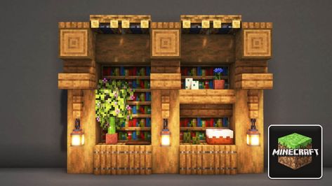 5 Great Minecraft Bookshelf Design Ideas 🔥 Besides contributing levels to the enchanting table, bookshelves in Minecraft are great for decoration. You could always have a lovely reading room full of bookshelves or a tiny bookshelf with a nice view through the glass window. Let’s see the 5 inspiring Minecraft bookshelf design ideas in this article. Recommended Read: Fireplace Design Ideas for Minecraft Builds In Minecraft, you can craft bookshelf blocks with 6 Planks and 3 Books. Here we’ll cove Minecraft Interior Design Bookshelf, Minecraft Building Ideas House Interior, Mini Library Minecraft, Inside House Design Minecraft, Minecraft House Inspo Interior, Minecraft Home Interior Kitchen, Mincraft Bookshelves Ideas, Minecraft Cartographer House Interior, Library Minecraft Ideas Small