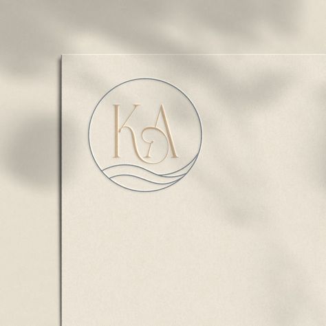 monogram design for Kristine Angelone with beach waves Top Fonts, Personal Branding Identity, Initials Logo Design, Initials Logo, Handwritten Fonts, Monogram Design, Soothing Colors, Branding Photos, Brand Identity Design