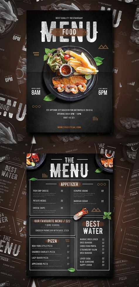 Modern Food Menu Template PSD - Fully editable Food Erasers, Restaurant Menu Card, Menu Design Layout, Nigeria Food, Menu Design Inspiration, Cafe Menu Design, Menu Card Design, Menue Design, Menu Flyer