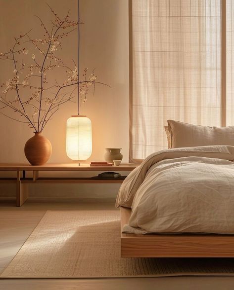 Soft Minimalist Bedroom, Soft Minimal Bedroom, Japandi Bedroom Lighting, Soft Minimalism Interior, Home Interior Design Minimalist, Bedroom Ideas Japandi, Light Bedroom Ideas, Minimalistic Bedroom Ideas, Japandi Interiors Moodboard