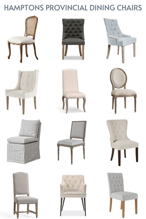 hamptons provincial dining chairs mood board buy dining chairs online Dinning Room Hamptons Style, Chair Dining Room, Dining Mood Board, Chair Colors Ideas, Dinning Room Hampton Style, Cushioned Dining Chairs, Kitchen Chair Ideas, Dinning Chairs Design, Dinning Table Chairs