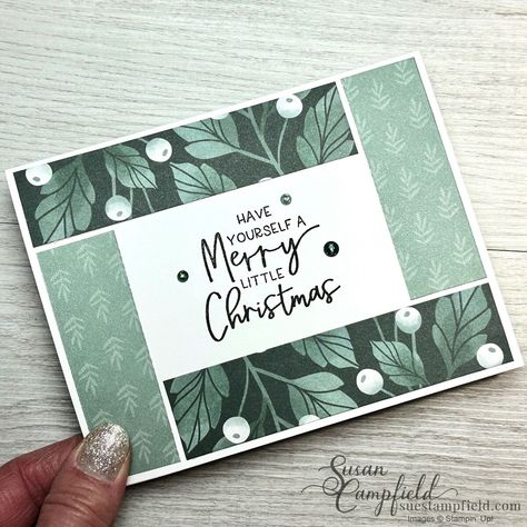 Using Christmas Cards For Crafts, Christmas Cards With Scrapbook Paper, 6x6 Osw Template, Stampin Up Stitched Felt Embellishments, Stamping Christmas Card Ideas, Christmas Cards Patterned Paper, Christmas Card Scrapbooking Ideas, Scrapbook Paper Christmas Cards, Christmas Cards Paper Crafts