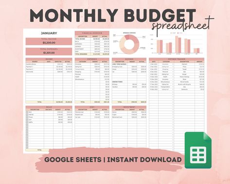 Monthly Budget Spreadsheet Template for Google Sheets, Budget Planner, Financial Planner, Budget Template, Expense Tracker, Savings readingplanner #shiningmomplanners #polyglotplanner💻 Financial Budget Spreadsheet, Excel Budget Spreadsheet, Budget Spreadsheet Template, Budget Planner Free, Budget Template Free, Wedding Budget Planner, Monthly Budget Spreadsheet, Excel Budget, Financial Budget