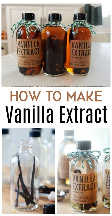 Make your own pure vanilla extract with 2 simple ingredients: vanilla beans and vodka. Simple to make and makes a great gift.  Give a bottle of homemade vanilla extract with a favorite cookie recipe card! Make Your Own Vanilla, Make Vanilla Extract, Vanilla Extract Recipe, Homemade Vanilla Extract, Favorite Cookie Recipe, Vanilla Beans, Vegan Kitchen, Homemade Vanilla, Kitchen Tips