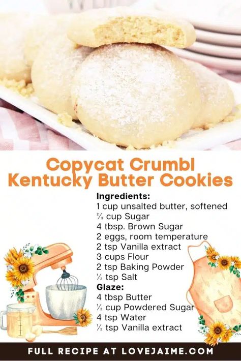 Ky Butter Cake Cookies, Kentucky Butter Cake Cookies Crumbl, Crumbl Kentucky Butter Cookie Copycat, Kentucky Butter Cookies, Kentucky Butter Cake Cookies, Butter Cake Cookies, Kentucky Butter Cake, Crumbl Cookies, Butter Cake