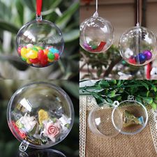 10X Clear Fillable Candy Box Christmas Bauble Xmas Tree Ball Ornament Decor 5CM Diy Christmas Baubles, Clear Plastic Ornaments, Christmas Snowflakes Decorations, Plastic Ball, Crystal Christmas Tree, Clear Ornaments, Xmas Tree Decorations, Navidad Diy, Plastic Crafts