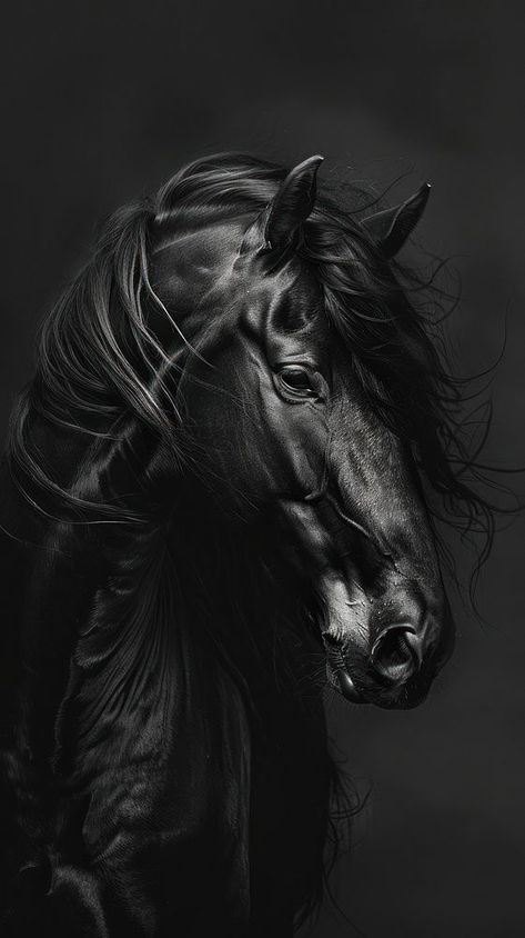 Horse Black Wallpaper, Black And White Horse Aesthetic, Black Beautiful Wallpaper, Black Horses Wallpaper, Black Horses Aesthetic, Black Horse Wallpaper Iphone, Black Horse Aesthetic, Black Horse Wallpaper, Black Horse Art