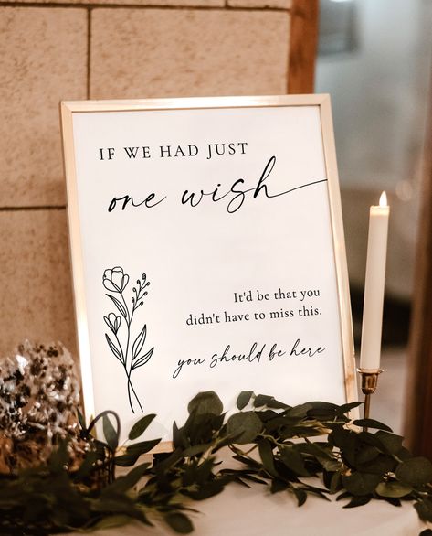 This Wedding In Loving Memory Memorial Table Sign features a simple design with modern calligraphy to honor those who are truly missed. After you place your order, you will receive an email from Templett with access to your self-editable template where you will be able to customize all your own details! Templett is an online application editor that allows you to completely personalize your printable directly in your browser. Great news: no need to download any fonts or software!  --------------- Honored Guests Wedding, Honoring Past Loved Ones At Wedding, Wedding Missed Loved Ones Memory Table, Wedding Sign For Lost Loved Ones, Wedding Decor With Photos, Signs At Wedding Reception, Wedding For Those Who Cant Be Here, Missed Loved Ones Wedding, Wedding Reception Sign In Table