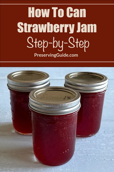 Preserve the sweet taste of summer with our detailed guide on canning strawberry jam at home! This step-by-step tutorial will walk you through the entire process, from selecting the freshest strawberries to properly sealing your jars. Perfect for both beginners and experienced canners, this guide ensures you’ll have delicious homemade jam to enjoy year-round. Check out our full recipe and tips to start canning today! #HomeCanning #StrawberryJam #DIYJam #PreservingGuide Jam Recipes Homemade For Canning, Canning Recipes For Beginners, Strawberry Jelly Recipes, Homestead Canning, Farmhouse Recipes, Jam Canning, Easy Strawberry Jam, Canning Jam Recipes, Canned Strawberries