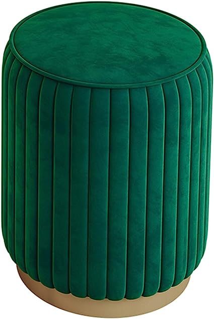 ZXCASDF Modern Round Velvet Ottoman Foot Rest Stool, Stylish Decorative Seat with Gold Accent Base Soft Compact Padded, Seat Dressing Chair for Bedroom Living Room,Green Round Velvet Ottoman, Stool Coffee Table, Chair For Bedroom, Velvet Decor, Dressing Chair, Coffee Table Round, Stool Ottoman, Room Green, Floor Lamp With Shelves