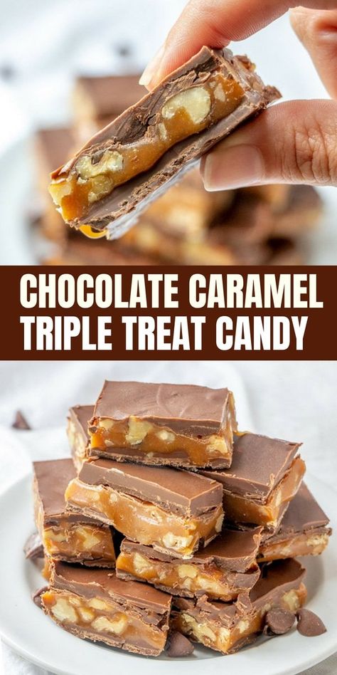 Chocolate Caramel Candy, Crunchy Caramel, Potluck Desserts, Holiday Sweets, Candy Recipes Homemade, Caramel Candy, Oreo Dessert, Candy Chocolate, Homemade Candies