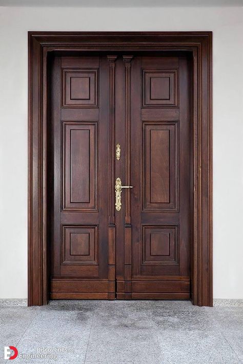 Modern And Beautiful Front Door Design Ideas - Engineering Discoveries Pintu Ganda, Latest Door Designs, Wooden Double Doors, House Main Door, House Front Door Design, House Main Door Design, Door Design Photos, Modern Gate, Beautiful Front Doors