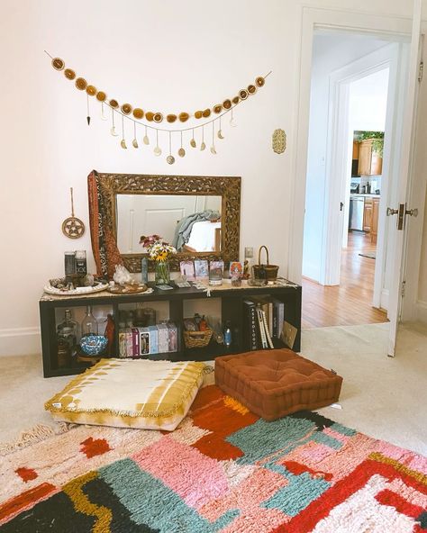 Sacred space, right at home 🏠✨ Creating a spiritual altar isn’t just decor - it’s your personal power spot! 🔮💫 Whether it’s a tiny corner or a whole room, your altar is where: • Intentions become reality 🌟 • Stress melts away 😌 • You connect with your higher self 🧘‍♀️ • Magic happens daily ✨ My altar essentials: 📿 Meaningful symbols 🕯️ Candles for ambiance 🌿 Nature elements 📓 Journal for reflections Remember, there’s no ‘right’ way - your altar should vibe with YOU! 💖 See a few of our fa... Yoga Altar Meditation Corner, Alters Spiritual Ideas, Floor Altar, Alter Ideas Spiritual, Zen Room Ideas, Altar Essentials, Spiritual Altar Ideas, Sacred Space At Home, Altar Ideas Sacred Space