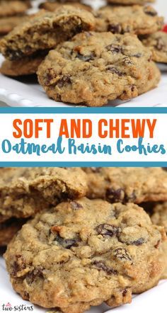 Homemade Cookies Recipe, Soft Oatmeal Raisin Cookies, Homemade Oatmeal Raisin Cookies, Easy Oatmeal Raisin Cookies, Oatmeal Raisin Cookies Recipe, Homemade Oatmeal Cookies, Raisin Cookies Recipe, Chewy Oatmeal Raisin Cookies, Best Oatmeal Raisin Cookies