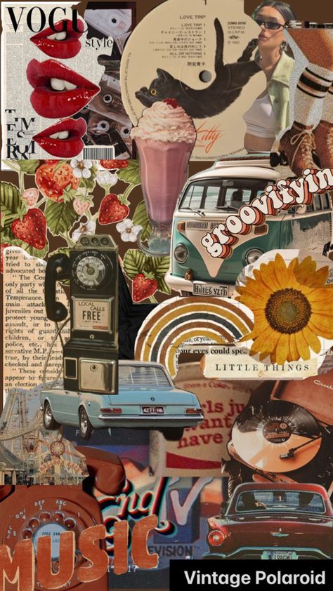 A cute vintage aesthetic collage for wallpaper. Vintage Aesthetic Wallpaper For Men, Cute Iphone Wallpaper Collage, Retro Wallpaper Iphone Vintage Pop Art, Retro Vintage Collage, Vintage Collage Wallpaper Laptop, Old School Wallpaper Vintage, Cute Collages Wallpaper, 90s Wallpaper Aesthetic Vintage, Laptop Wallpaper Collage Aesthetic