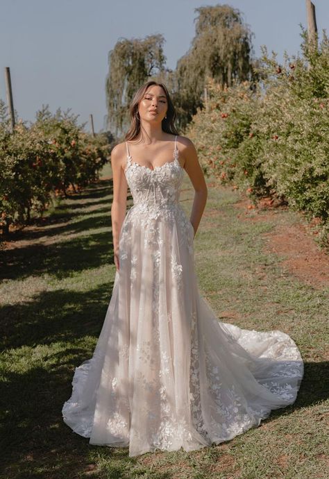 Flowy wedding dress whimsical