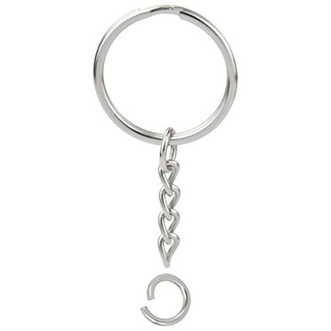 Amazon.com: 100PCS Split Key Ring with Chain, Lystaii Nickel Plated Split Key Ring with Chain Silver Color Metal Split Keychain Ring Parts With 0.1inch /25mm Open Jump Ring and Connector - Make Your Own Key Ring Adjustable Metal Ring With Chain Detail, Silver Open Metal Chain Ring, Adjustable Chain Ring In Metal, Adjustable Link Chain Ring In Metal, Stainless Steel Chain Link Jewelry With Jump Ring, Ring With Chain, Chain Keychain, Ring Keychain, Keychain Ring