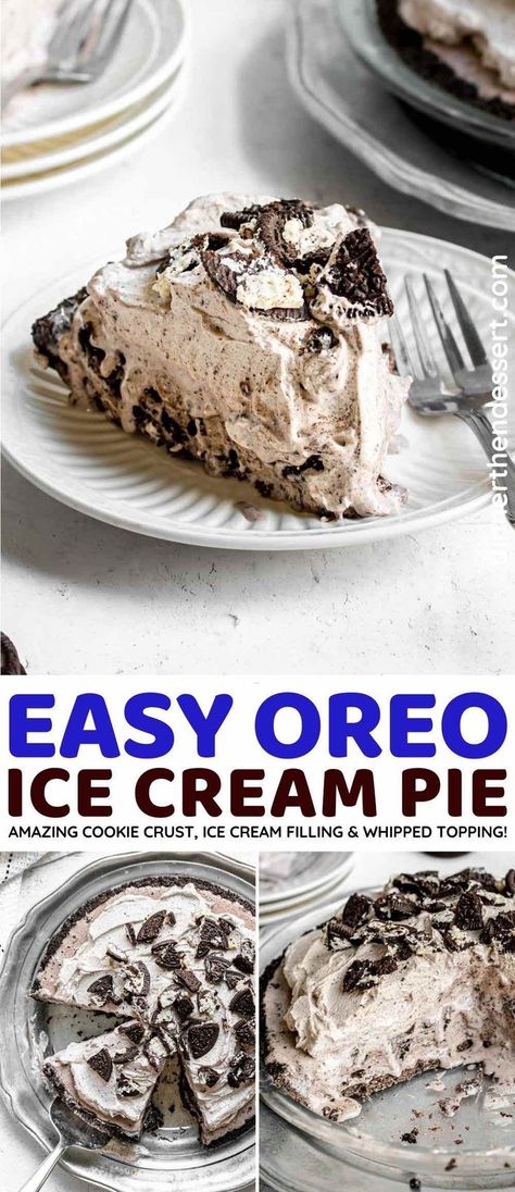 Easy Oreo Ice Cream, Oreo Ice Cream Pie, Oreo Cookie Pie, Cookie Crumb Crust, Cookie Crust Recipe, Oreo Pie Crust, Ice Cream Pie Recipe, Oreo Ice Cream Cake, Crumb Crust