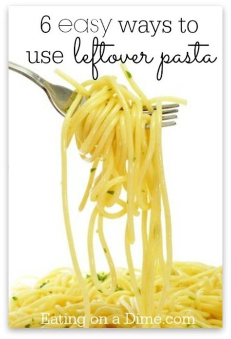 Leftover Spaghetti Recipe, Leftover Pasta Recipes, Leftover Spaghetti Noodles, Cheap Eating, Freeze Vegetables, Leftover Noodles, Leftover Spaghetti, Noodles Ideas, Eating On A Dime