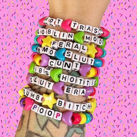 All Posts • Instagram Kandi Quotes, Bracelet Sayings Funny, Rave Bracelets Ideas, Funny Bracelet Ideas, Kandi Phrases, Rave Candies Bracelets, Funny Friendship Bracelets, Kandi Sayings, Funny Kandi Bracelets Sayings