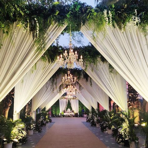 Wedding Walkway, Wedding Drapery, Wedding Gate, Gate Decoration, Wedding Background Decoration, Wedding Decor Photos, Wedding Entrance Decor, Lights Wedding Decor, Wedding Stage Design