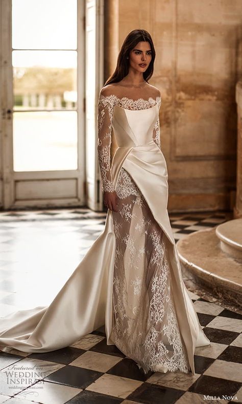 ✨ Milla Nova Wedding Dresses — “Chapter Bride” Bridal Collection 💍 | Wedding Inspirasi Gorgeous Wedding Dress Princesses Gowns, Spring 2025 Wedding Dress, Classic A-line Wedding Dress, Dolce And Gabbana Wedding Dress, Wedding Dresses 2025 Bride, Bride Dress 2024, 2025 Wedding Dress, 2024 Bridal Gowns, Wedding Dresses 2025