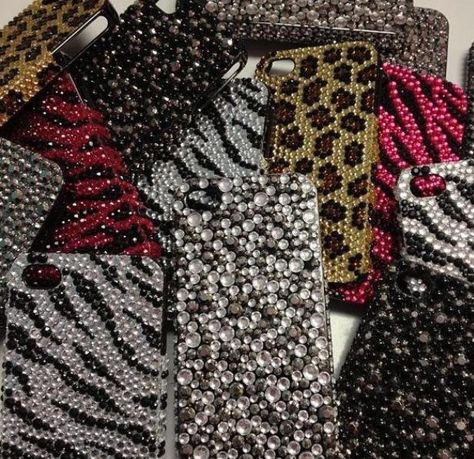 Bling phone cases Mcbling Phone Case, 2000s Phone Case, 2000s Phone, Bling Phone Cases Diy, Bedazzled Phone Case, Y2k Phone Case, 00s Aesthetic, Mcbling Fashion, Bling Phone Cases