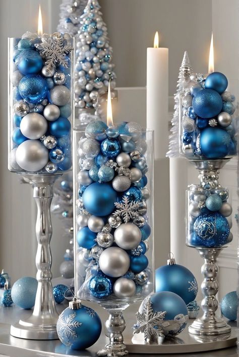 1. #ChristmasDecorations
2. #BlueAndSilverTheme
3. #HolidayInspiration
4. #FestiveHomeDecor Blue And Silver Christmas, Blue Christmas Tree Decorations, 21 Diner, Winter Wonderland Decorations, Blue Christmas Decor, Silver Christmas Decorations, Blue Christmas Tree, Creative Christmas Trees, Silver Christmas Tree