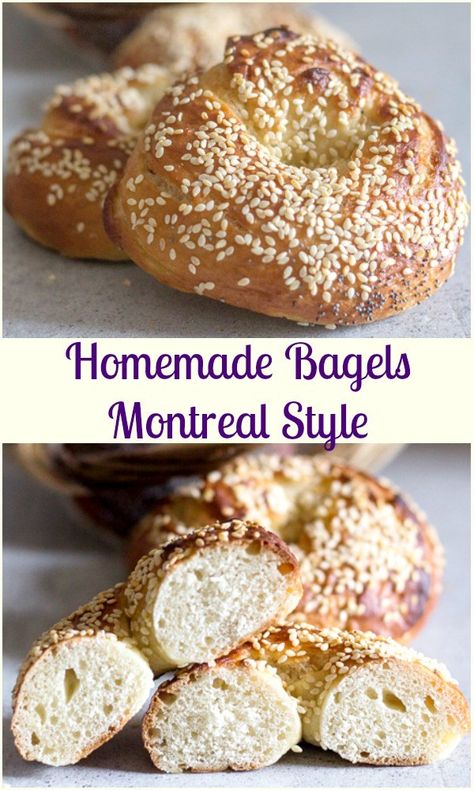 Montreal Style Bagels Recipe, Montreal Style Bagels, Montreal Bagel Recipe, Best Bagel Recipe, Montreal Bagels, Bagels Breakfast, Montreal Style, Bagel Recipe Easy, Delicious Pizza Recipes