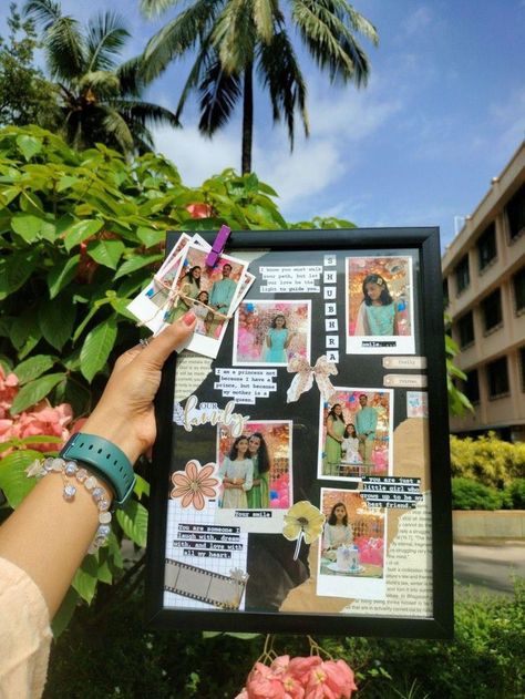 Photo Collage Diy Cool Ideas, Picture Frame Best Friend Gift, Aesthetic Picture Frame Collage, Friend Picture Collage Gift, Picture Frame For Best Friend, Bff Photo Frame Gift Ideas, Best Friend Pictures Frames Gift Ideas, Handmade Collage Photo Gift Ideas, Friend Picture Frame Ideas