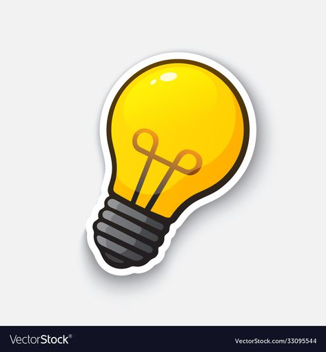 Cute Light Bulb Drawing, Sports Flashcards, Idea Bulb Illustration, Light Bulb Idea, Light Bulb Graphic Design, Light Bulb Illustration, Bulb Vector, Cartoon Light Bulb, Light Bulb Logo