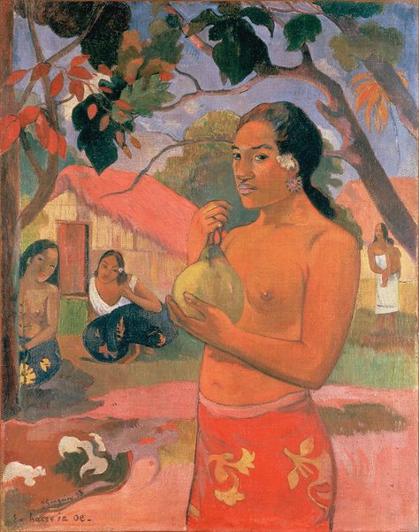 Gauguin_Woman_Holding_a_Fruit_(Eu_haere_ia_oe) Paul Cézanne, Fondation Louis Vuitton, Paul Gauguin, Eugène Henri Paul Gauguin, Elizabeth Peyton, Peter Doig, Max Ernst, Impressionist Artists, Paul Cezanne