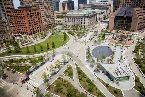 Idea 1969955: Public Square by James Corner Field Operations in Cleveland, United States Pocket Park, Public Square, Urban Park, Parking Design, Modern Landscaping, Residential Building, Urban Landscape, Square Design, Urban Design