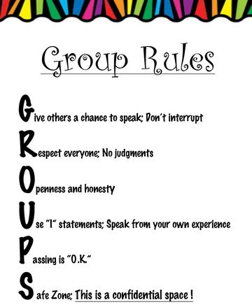 Support Group Activities, Group Activities For Adults, Group Counseling Activities, Group Therapy Activities, Group Rules, Counseling Worksheets, Social Emotional Activities, Mental Health Activities, Rules For Kids