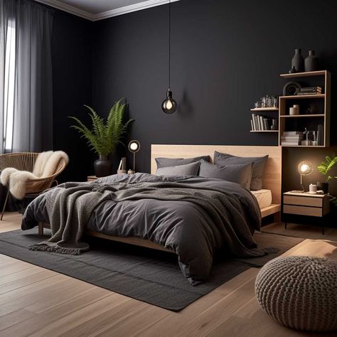 Cottagecore Living, Mens Bedroom Decor, Gothic Elegance, Masculine Bedroom, Dark Bedroom, Scandinavian Bedroom, Mens Bedroom, Bedroom Decor Ideas, Modern Bedroom Design