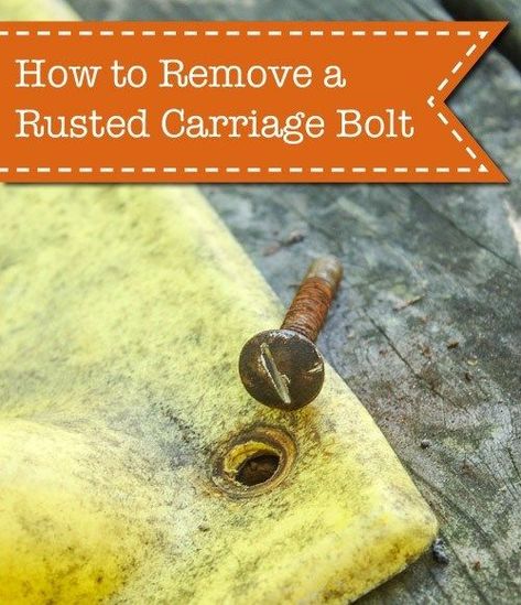 How to Remove a Rusted Carriage Bolt | Pretty Handy Girl #prettyhandygirl #DIY #handyhint Interior Design Courses, Something Old Something New, Carriage Bolt, Deep Cleaning Tips, Wd 40, How To Remove Rust, Diy Life, Cleaning Routine, Home Decorators Collection