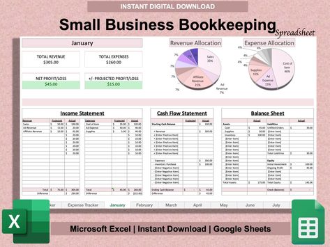 Small Business Bookkeeping Spreadsheet Template for Excel & Google Sheets | Bookkeeping Template | Income Expense Tracker Budget Spreadsheet agendaplannerorganization #plannercommunity Expense Tracker Excel, Income Expense Tracker, Business Expense Tracker, Bookkeeping Spreadsheet, Business Budget Template, Weekly Budget Template, Excel Budget Spreadsheet, Excel Spreadsheets Templates, Budget Spreadsheet Template